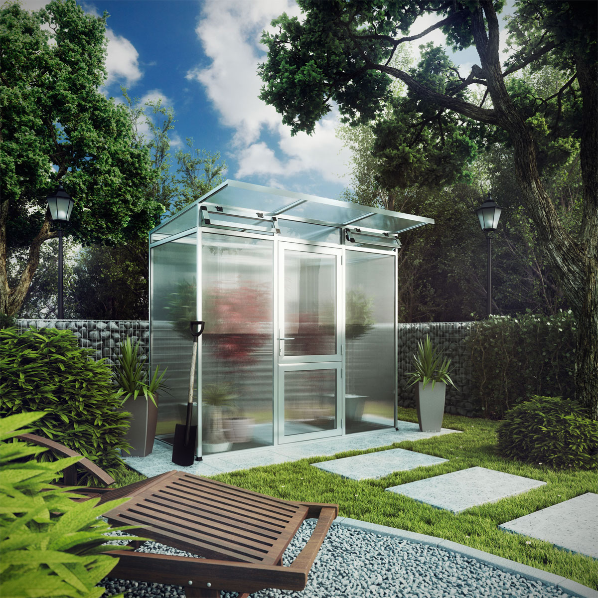 KGT Gewächshaus Linea I 2,5m² silber Bild 1