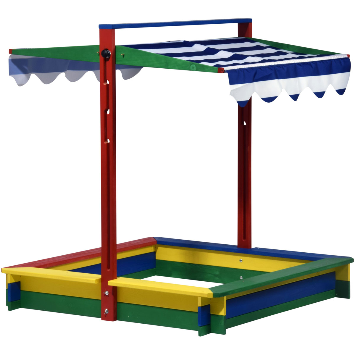 dobar Sandkasten mit Deckel 120 x 120 x 120 cm mehrfarbig Bild 7