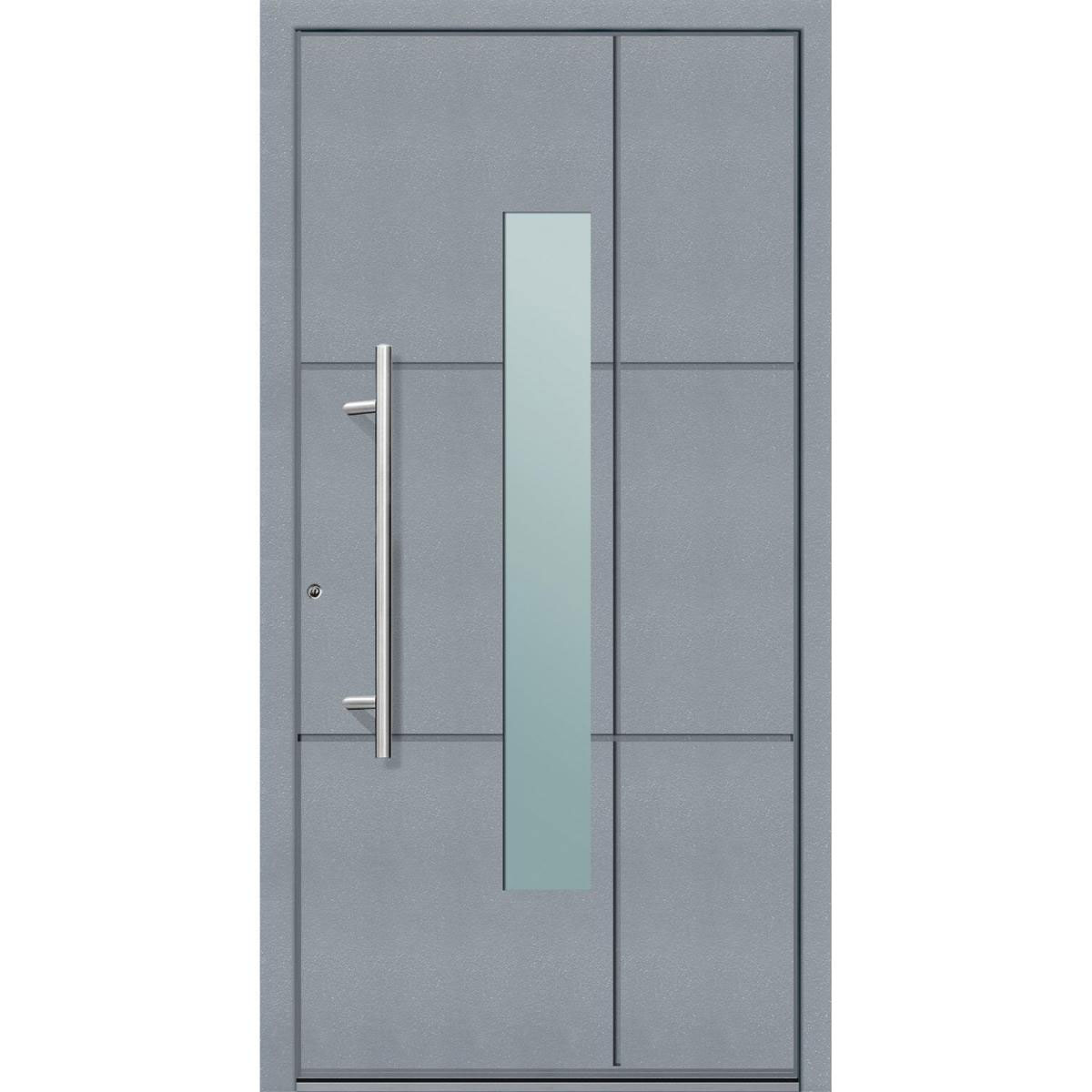 Aluminium Sicherheits-Haustür Parma Superior 60 mm grau 110 x 210 cm Anschlag links inkl Griffset Bild 1