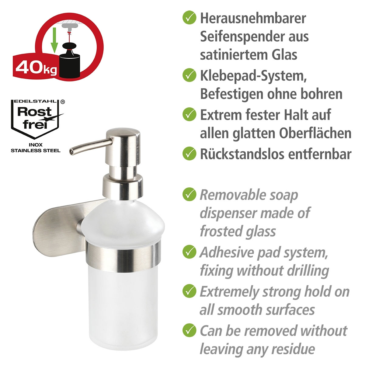 Wenko Turbo-Loc Seifenspender Orea matt ca 200 ml Bild 3