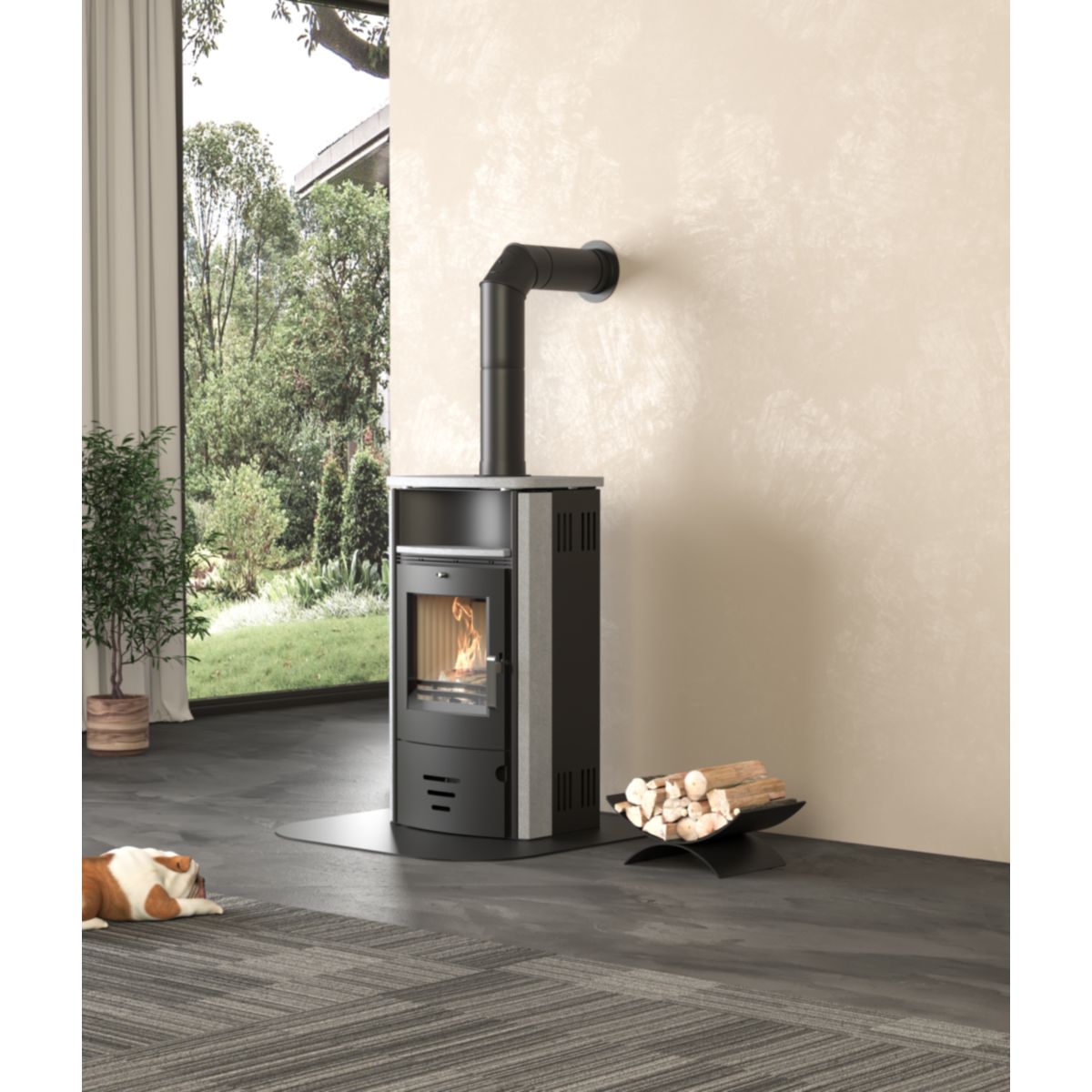 Kaminofen Stockholm 4.0 6,5kW GranitAnschl. oben 150mm Bild 4