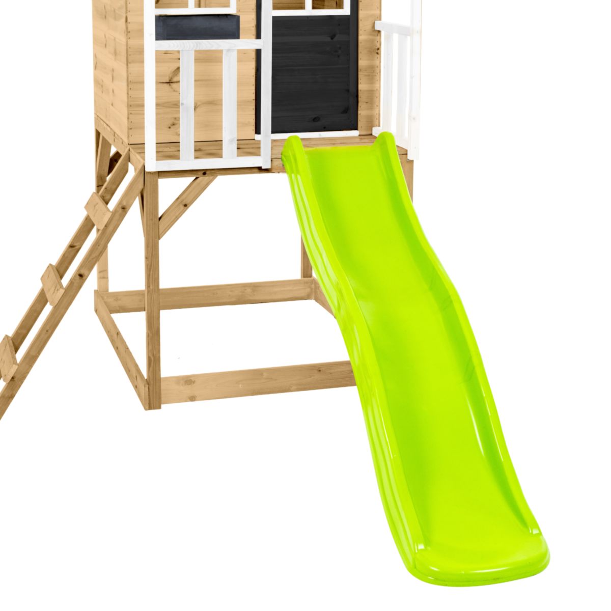 Zwerkules Spielhaus Holli 2 inkl. Rutsche & Schaukel 352x280x224 cm Bild 4