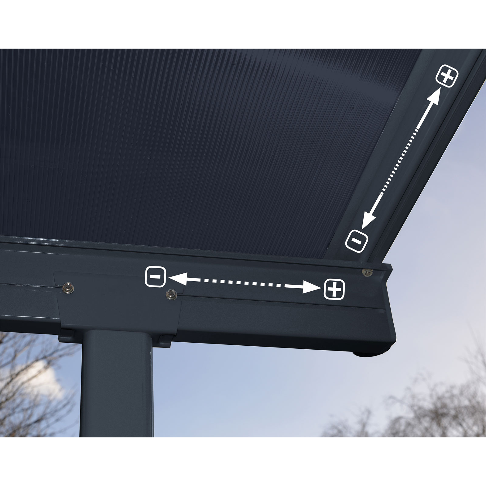 Palram Canopia Capri Alu Terrassenüberdachung Polycarbonat 3x9,7 m grau Bild 4