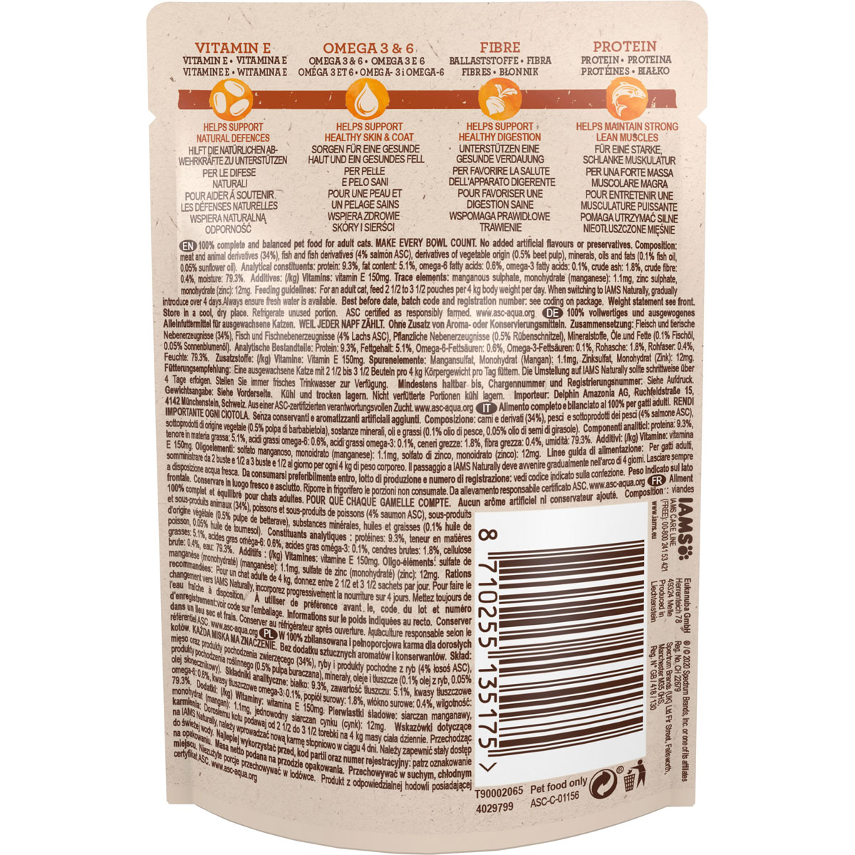 IAMS Nassfutter Naturally Katze Erwachsen Lachs 85 g Bild 3