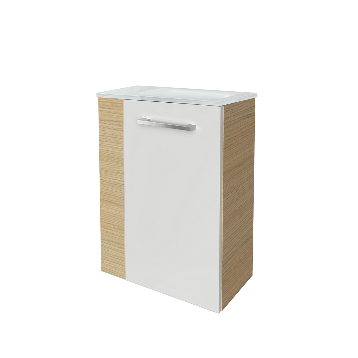 Fackelmann  Gäste-WC Waschtischunterschrank rechts SBC 440 x 600 x 243 mm Sandeiche/Weiß Bild 4