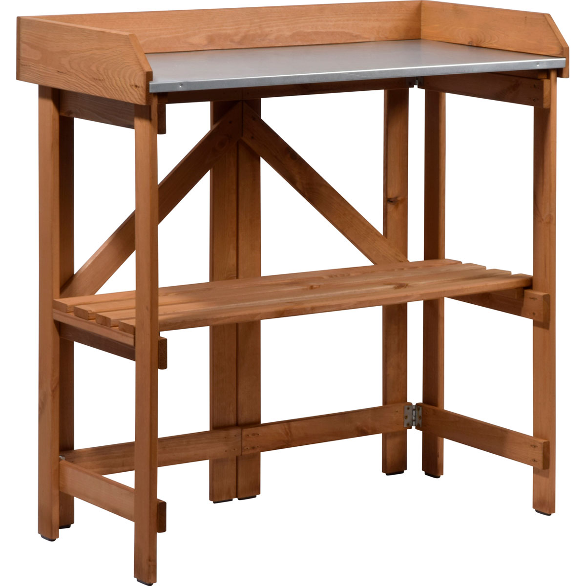 dobar Pflanztisch klappbar 85 x 89 x 44 cm braun Bild 2