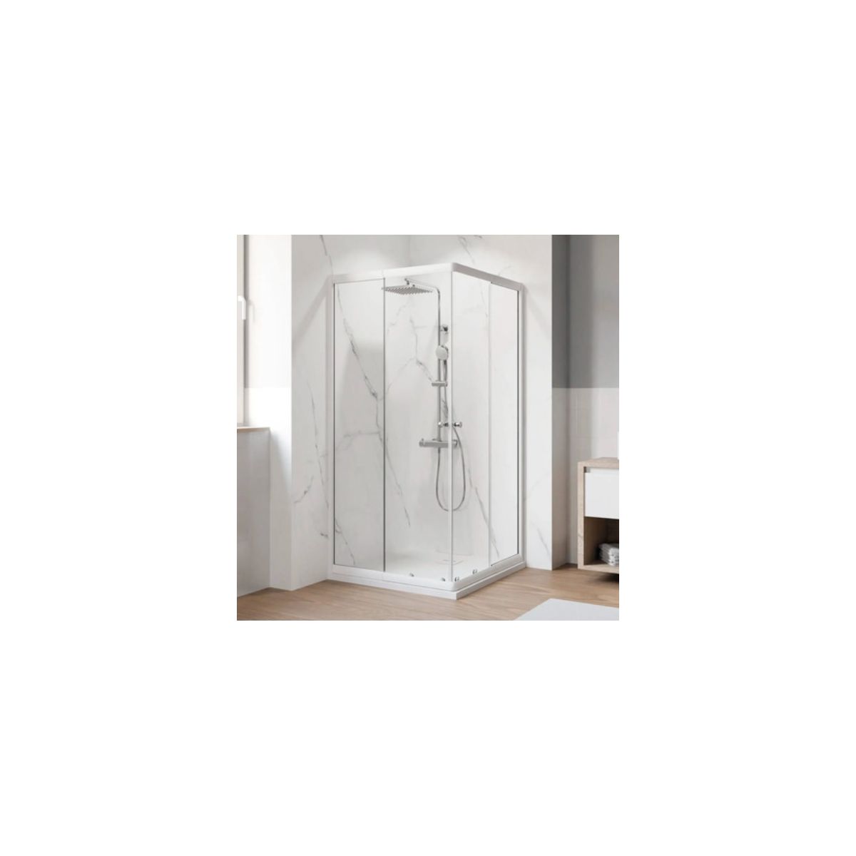 Breuer Ektos Eckeinstieg ST 4-teilig weiss 800-900x1800cm