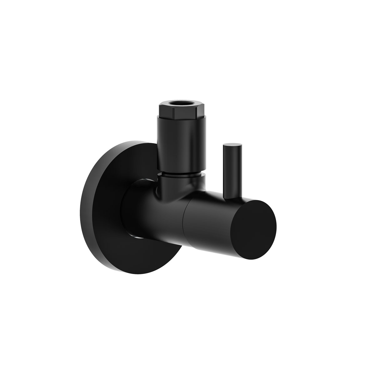 Kirchhoff Design-Eckventil schwarz 1/2" AG x 10 mm mit Rosette