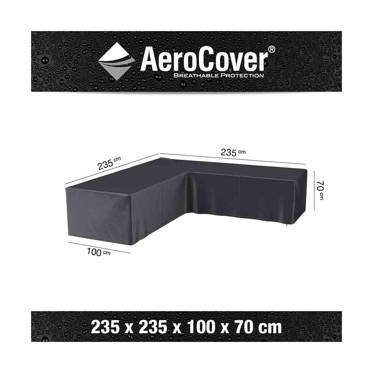 AeroCover Schutzhülle für L-förmige Lounge-Sets 235 x 235 x 100 x 70 cm anthrazit Bild 2