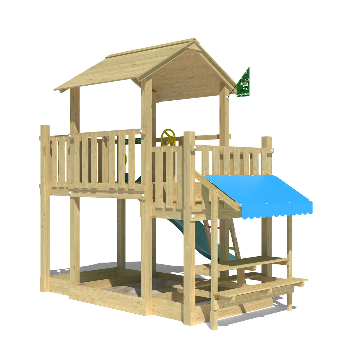 Jungle Gym Spielturm ValleyRutsche dunkelgruen Bild 3