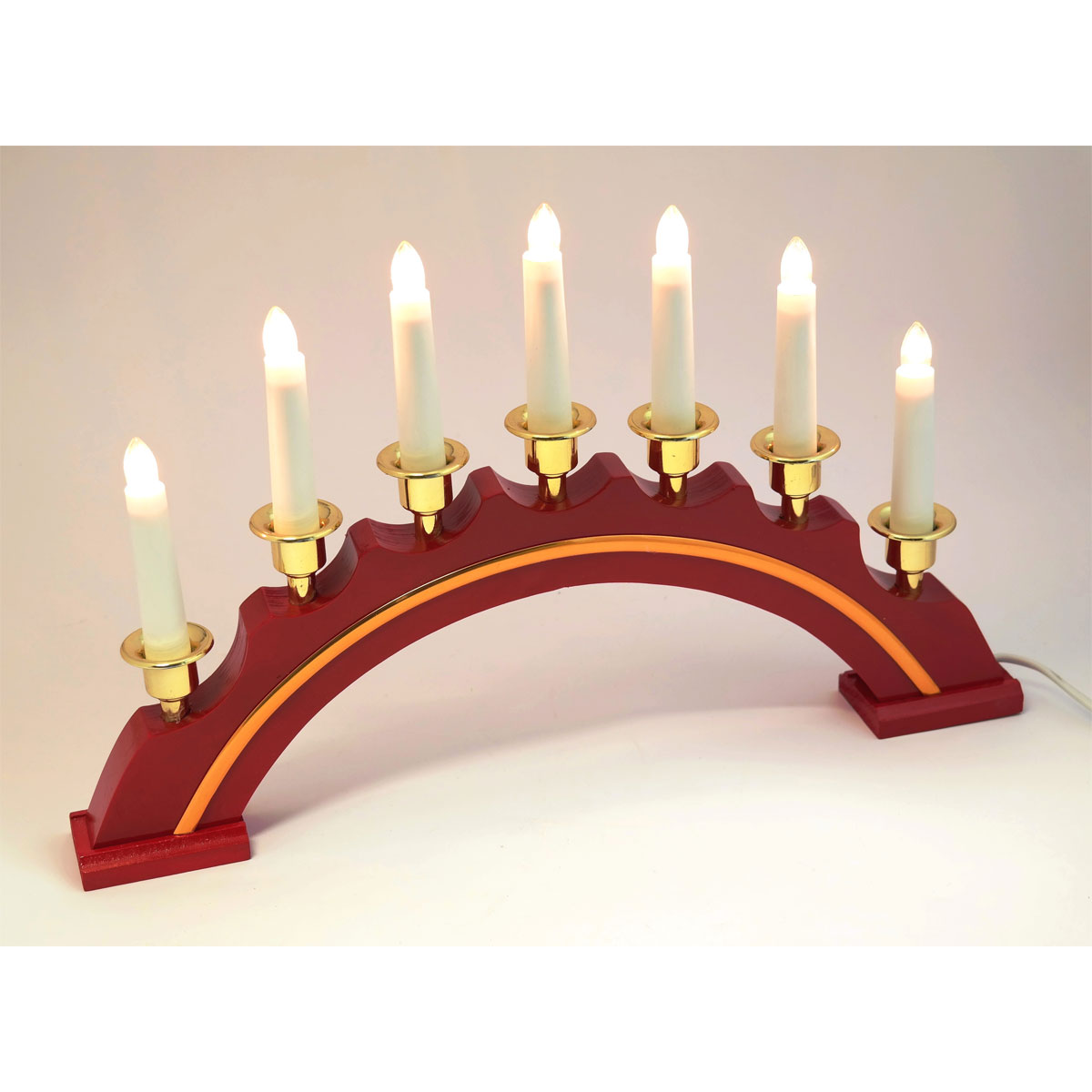 Lichterbogen halbrund rot 7-flammig