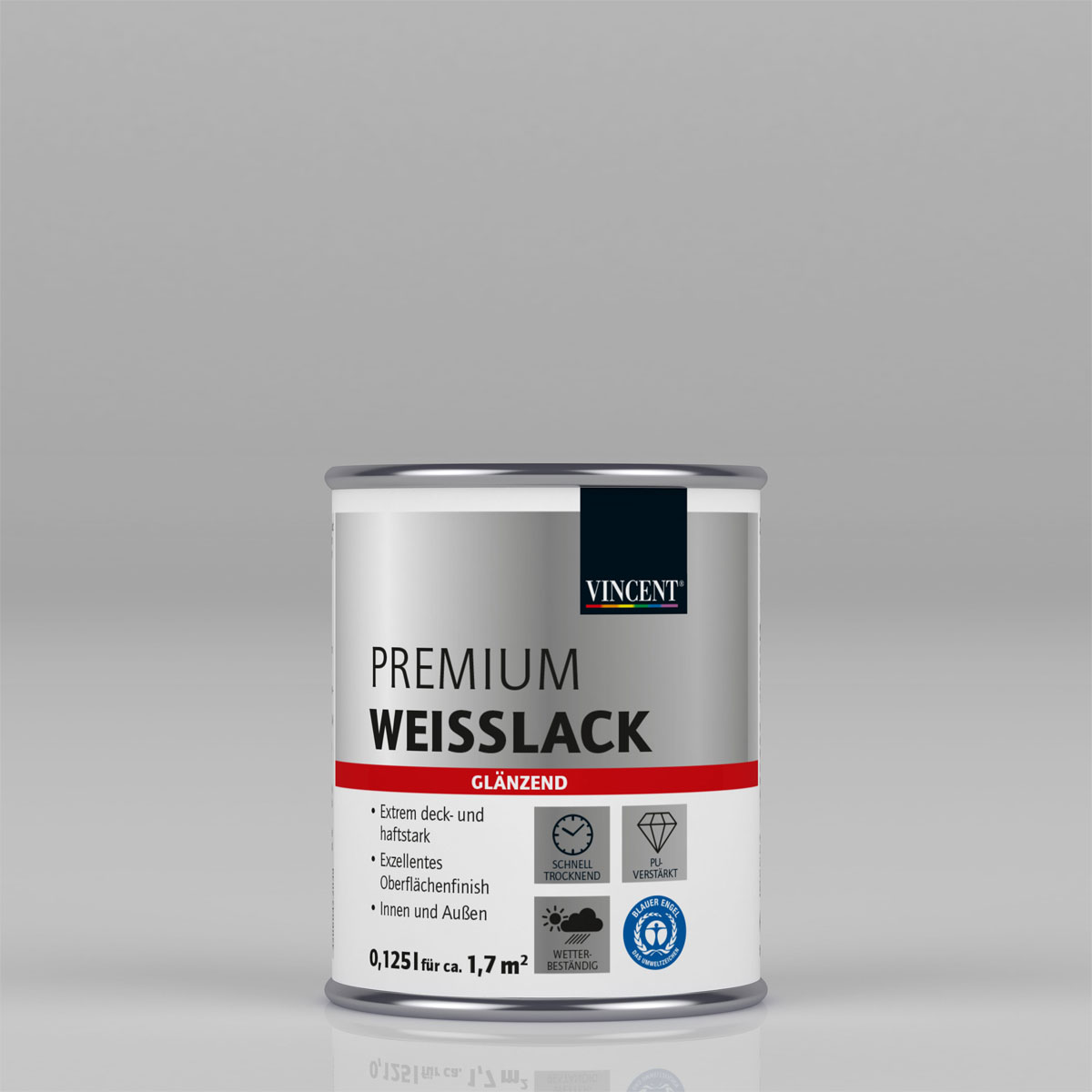 Vincent Premium Weißlack Brilliantweiß glänzend 125 ml