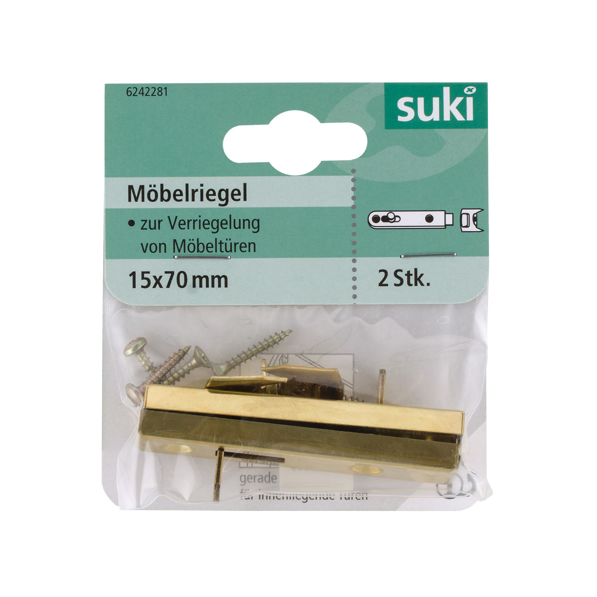 Suki Möbelriegel vermessing 7 cm 2 Stück Bild 1