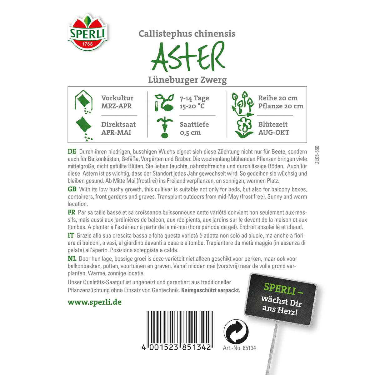 Sperli Astern Lüneburger Zwerg Mischung Bild 2