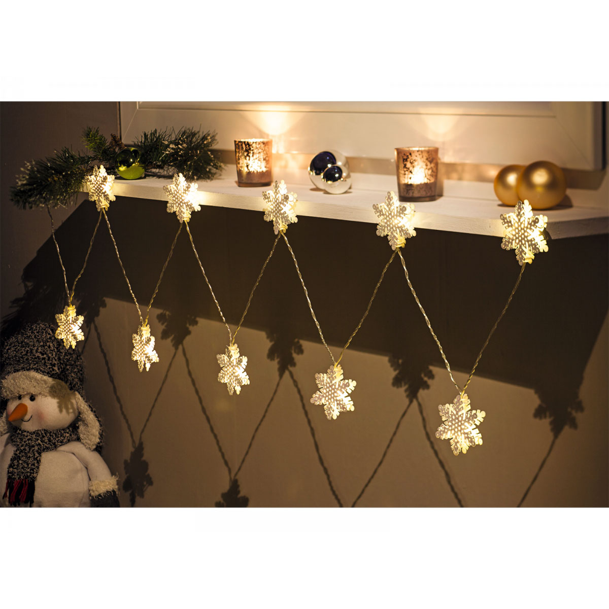 Ambientis LED-Lichterkette Schneeflocke batterie Bild 2