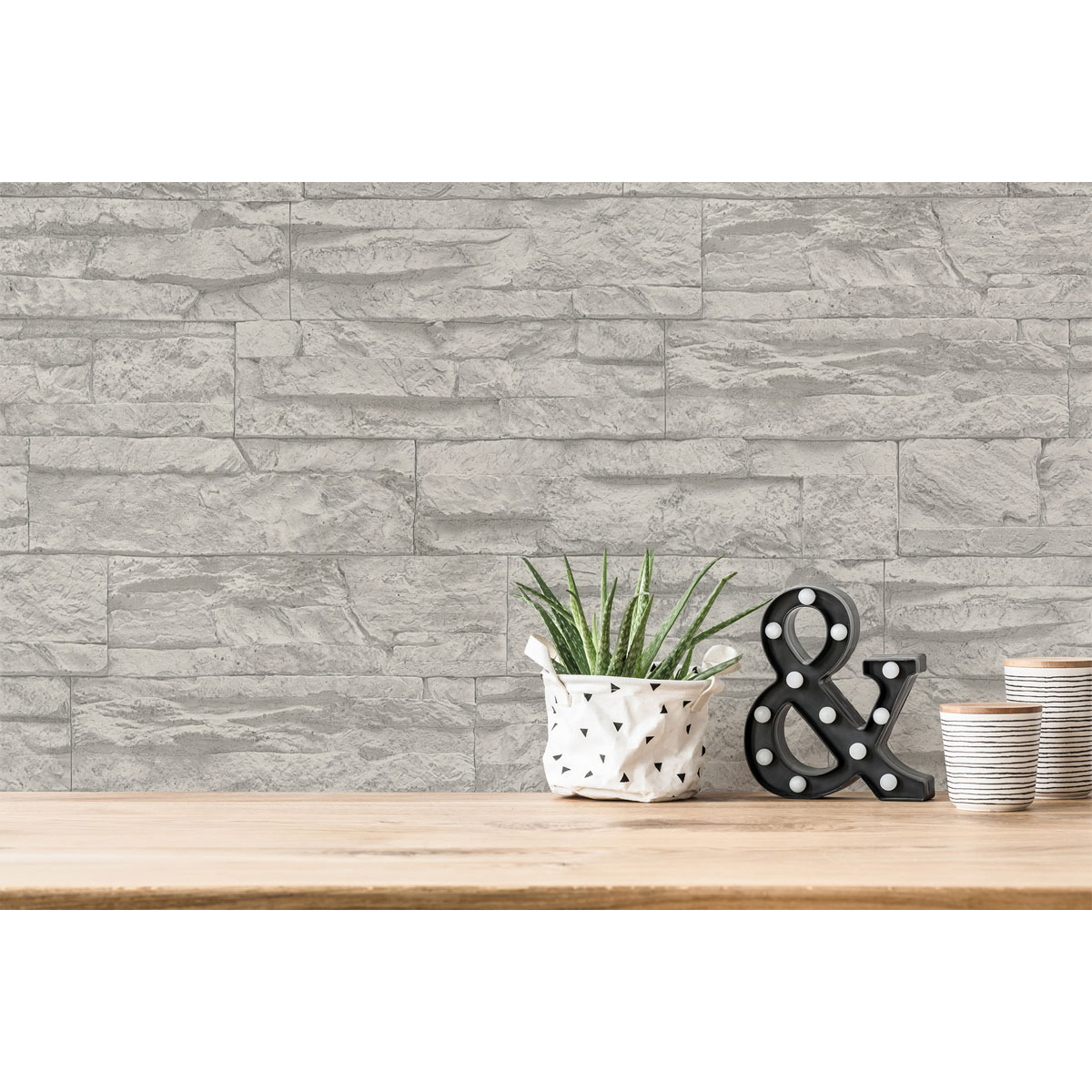 AS Creation  Vliestapete „Elements“, Steintapete Natursteinoptik, grau, weiß, 10,05m x 0,53m Bild 2