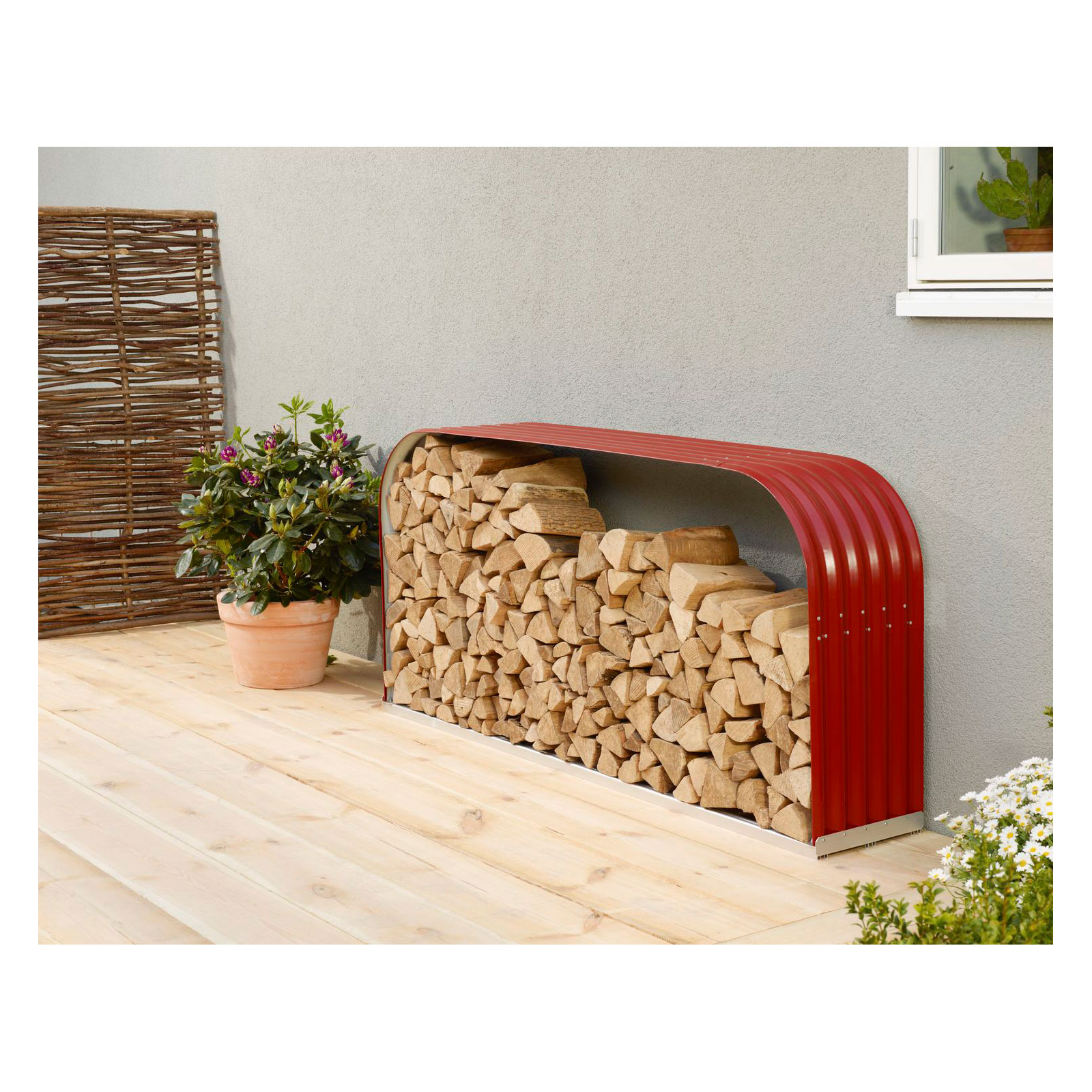 Vitavia Kaminholzregal Lignum 401 flach rubin-rot Bild 2