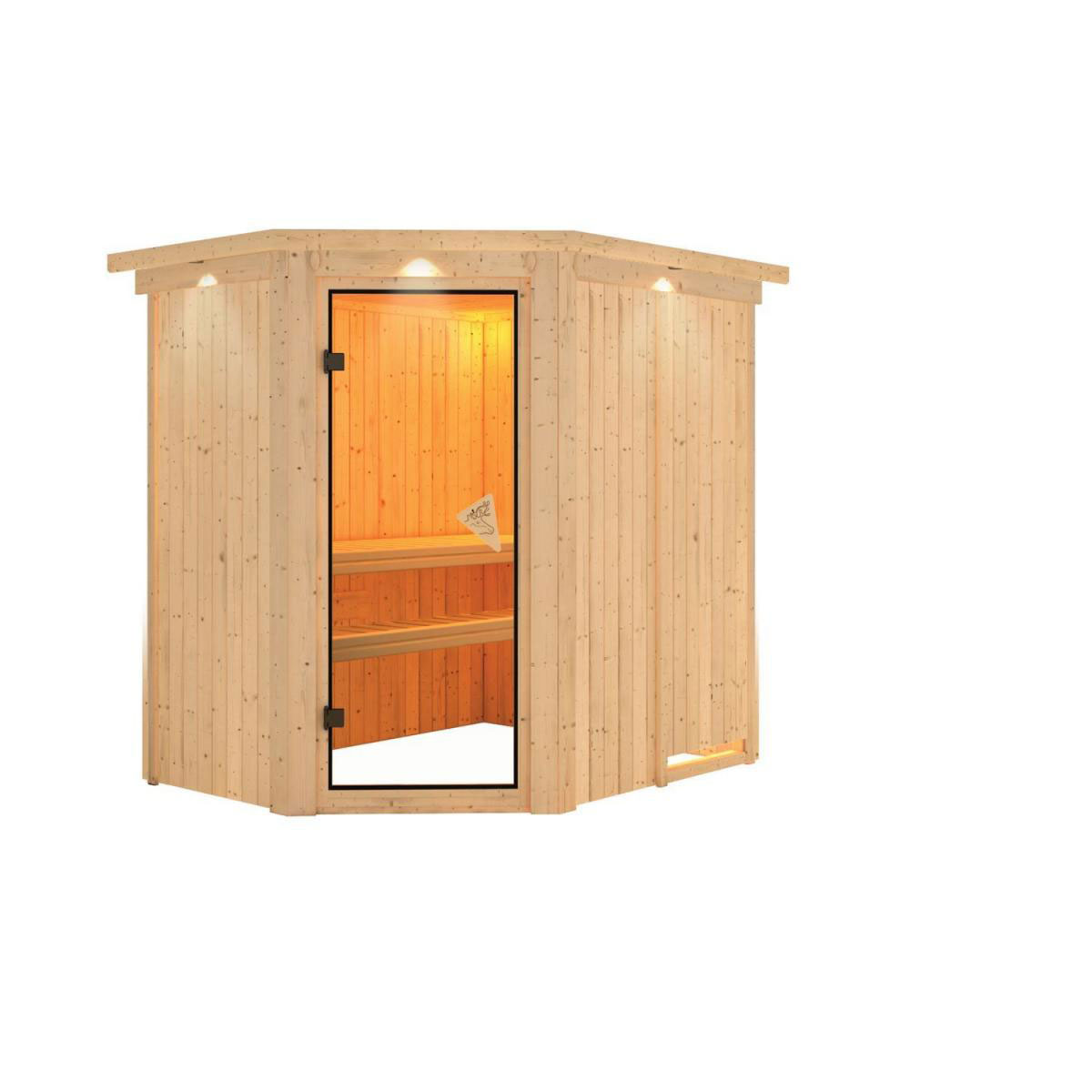 Karibu Carin Eckeinstieg ohne Ofen mit Kranz Klarglastür Bild 9