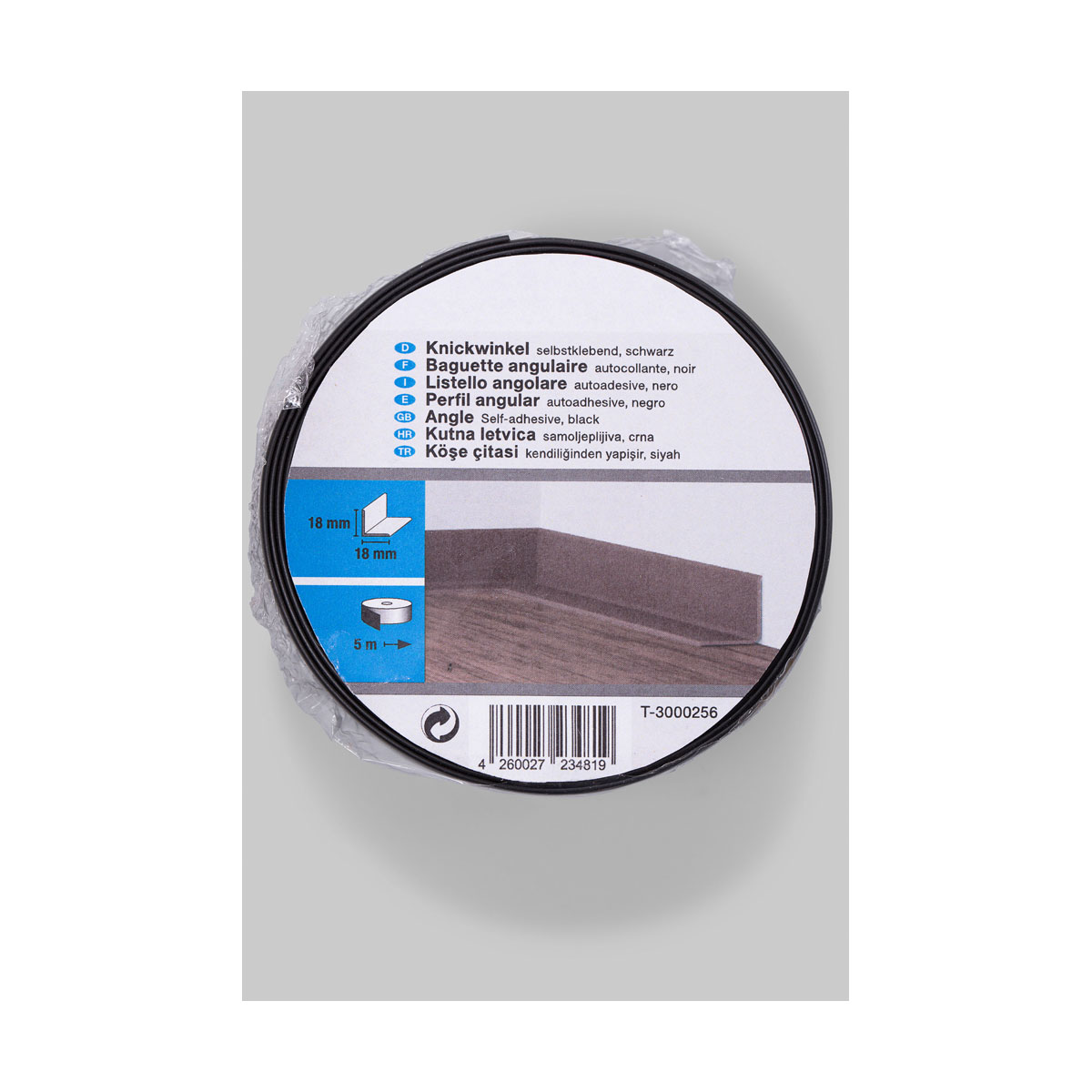 Knickwinkel schwarz 18/18 in 5,0 m