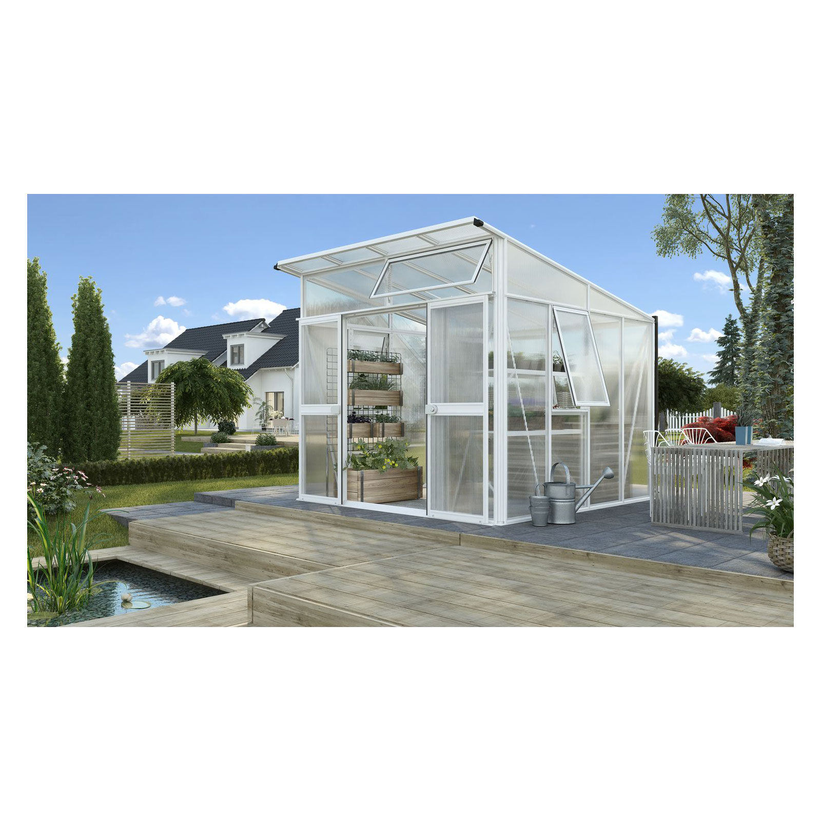 Vitavia Gewächshaus Aura 7800 7,8m² 10 mm Hohlkammerplatten weiß