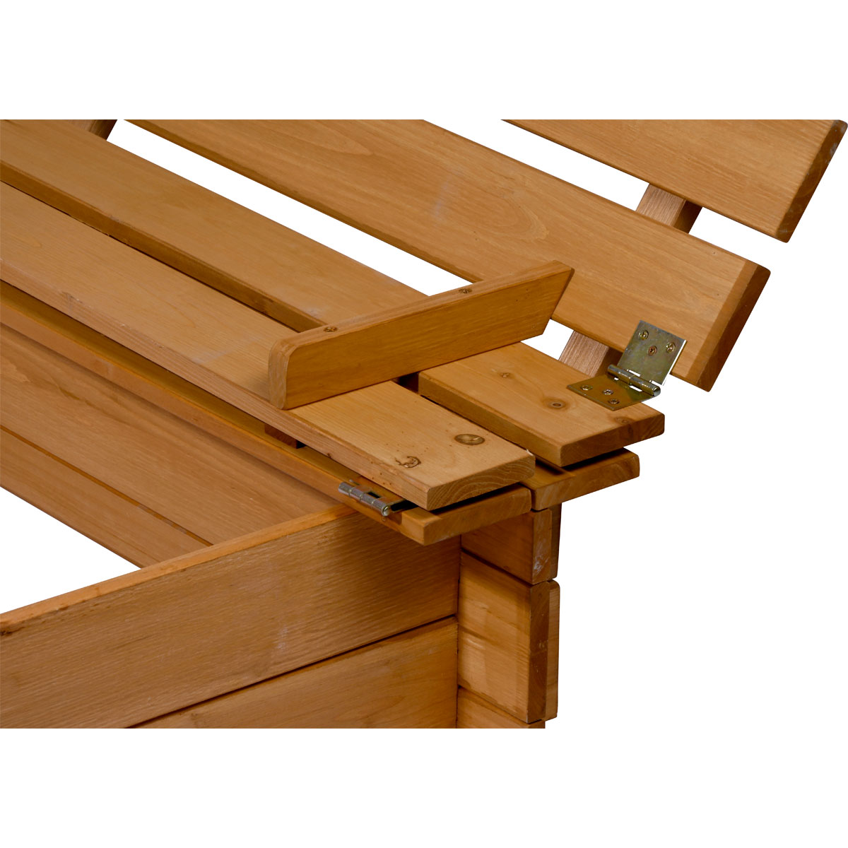 dobar Sandkasten mit Sitzbänken 118 x 118 x 21 cm braun Bild 6