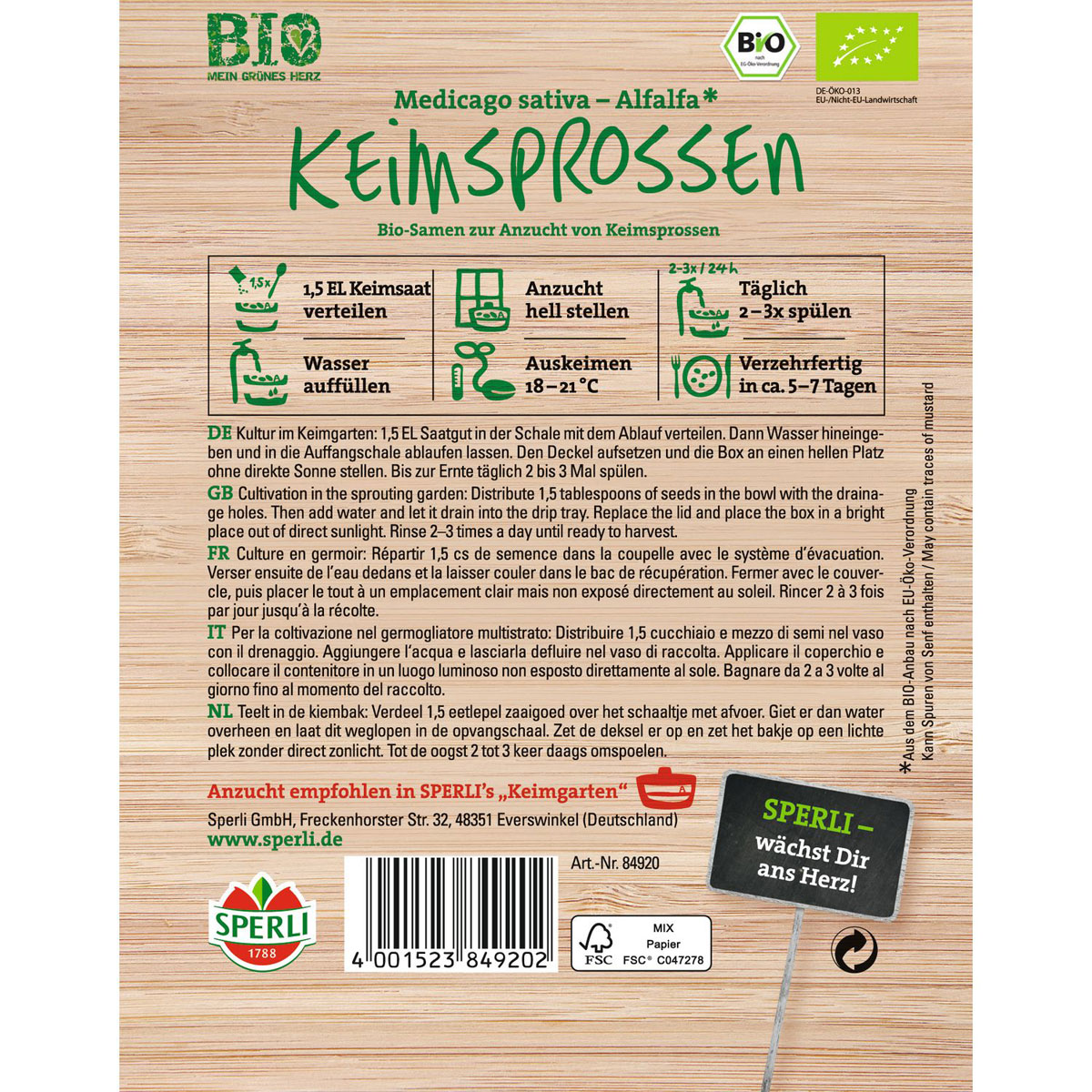 Bio-Keimsprossen Alfalfa Bild 2