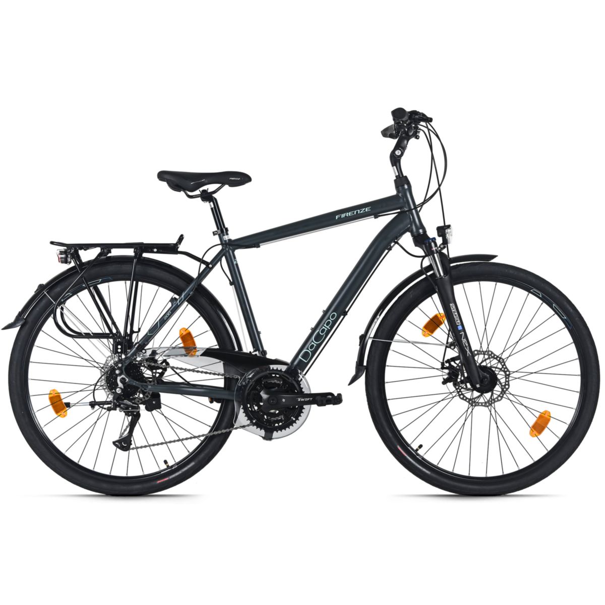 DaCapo Trekkingrad Herren 28'' Firenze 200 Anthrazit 24 Gänge RH 53 cm mechanische Scheibenbremsen