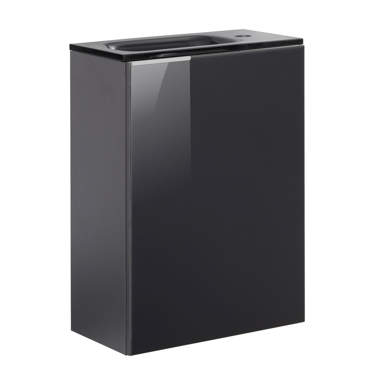 Fackelmann  Gäste-WC Waschtischunterschrank rechts SBC 440 x 600 x 243 mm anthrazit/lackiertes Glas Anthrazit Bild 3