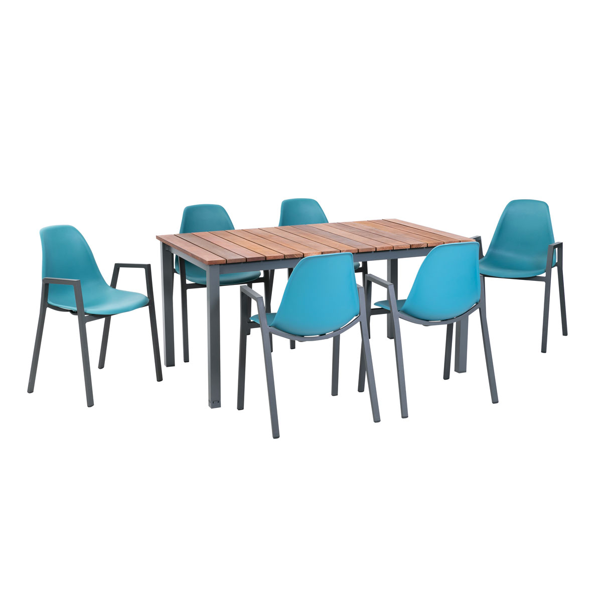 Greemotion Testrut Dining-Set „Mackay/ Windsor“, 7-teilig, petrol  Bild 1