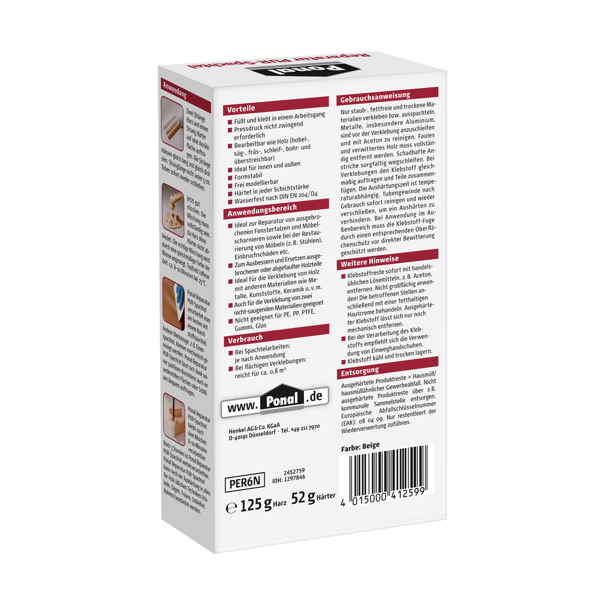 Ponal Spachtelmasse Reparatur PUR-Spachtel 177 g Bild 4