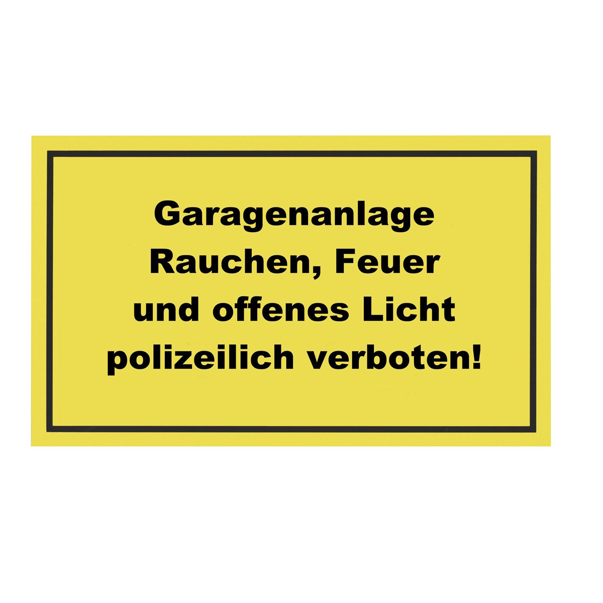 Metafranc Hinweisschild Garagenanlage Kunststoff gelb