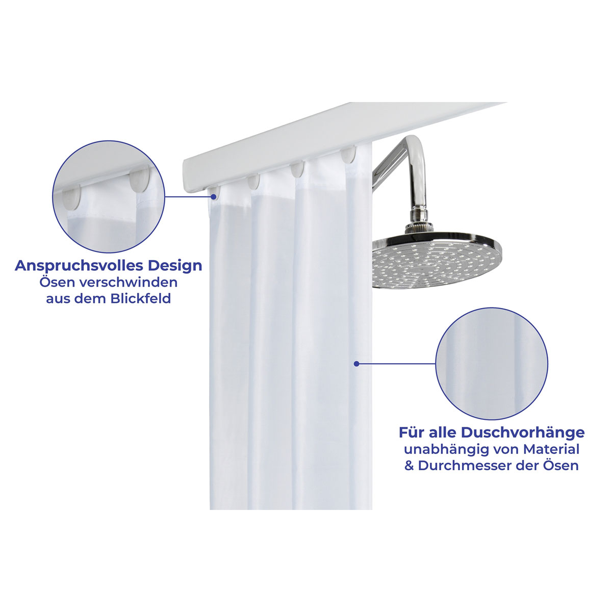 Wenko  Teleskop-Duschschiene Era Weiß 75-125 cm Duschvorhang-Schiene Bild 4