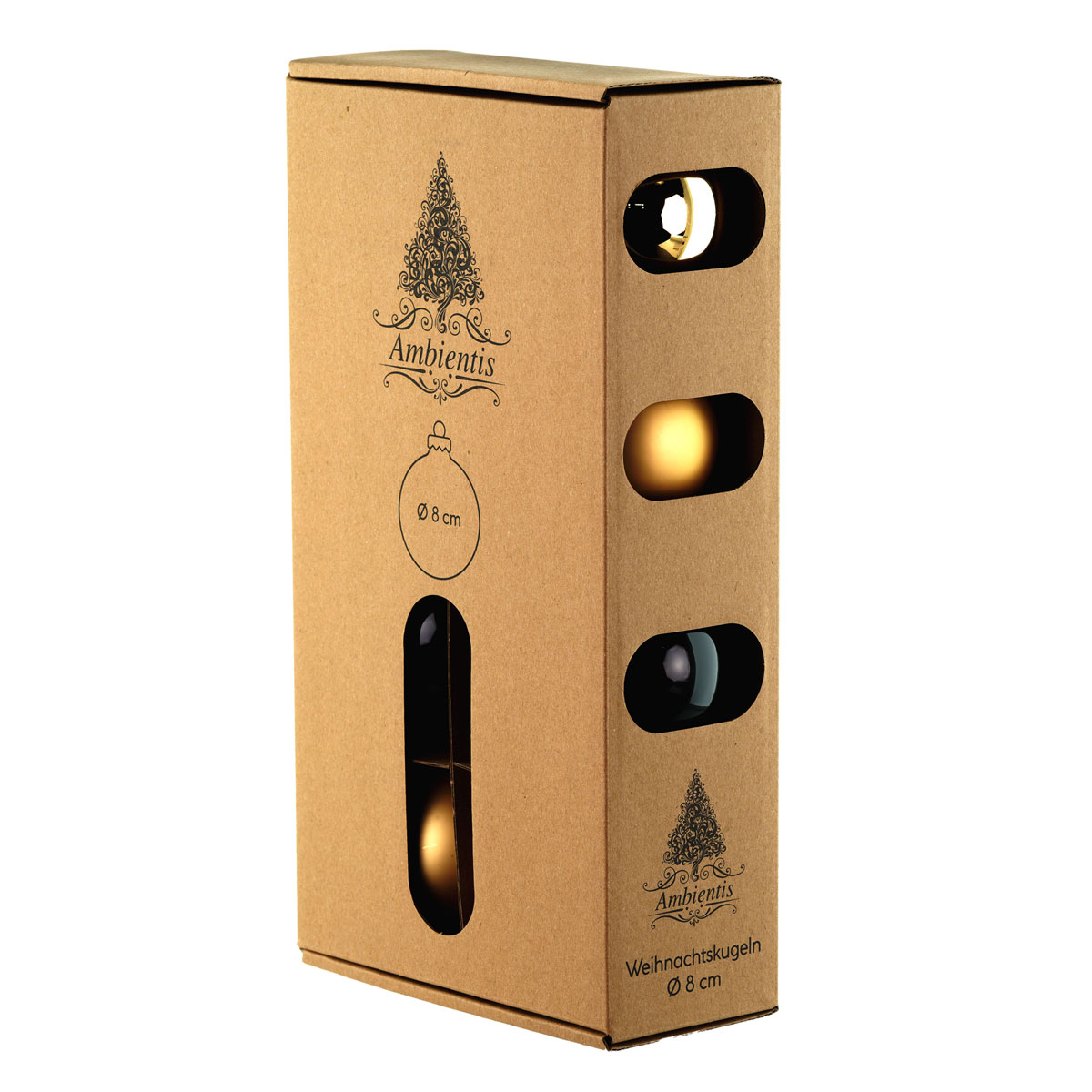 Ambientis Glaskugeln 8 cm schwarz gold Mix Bild 2