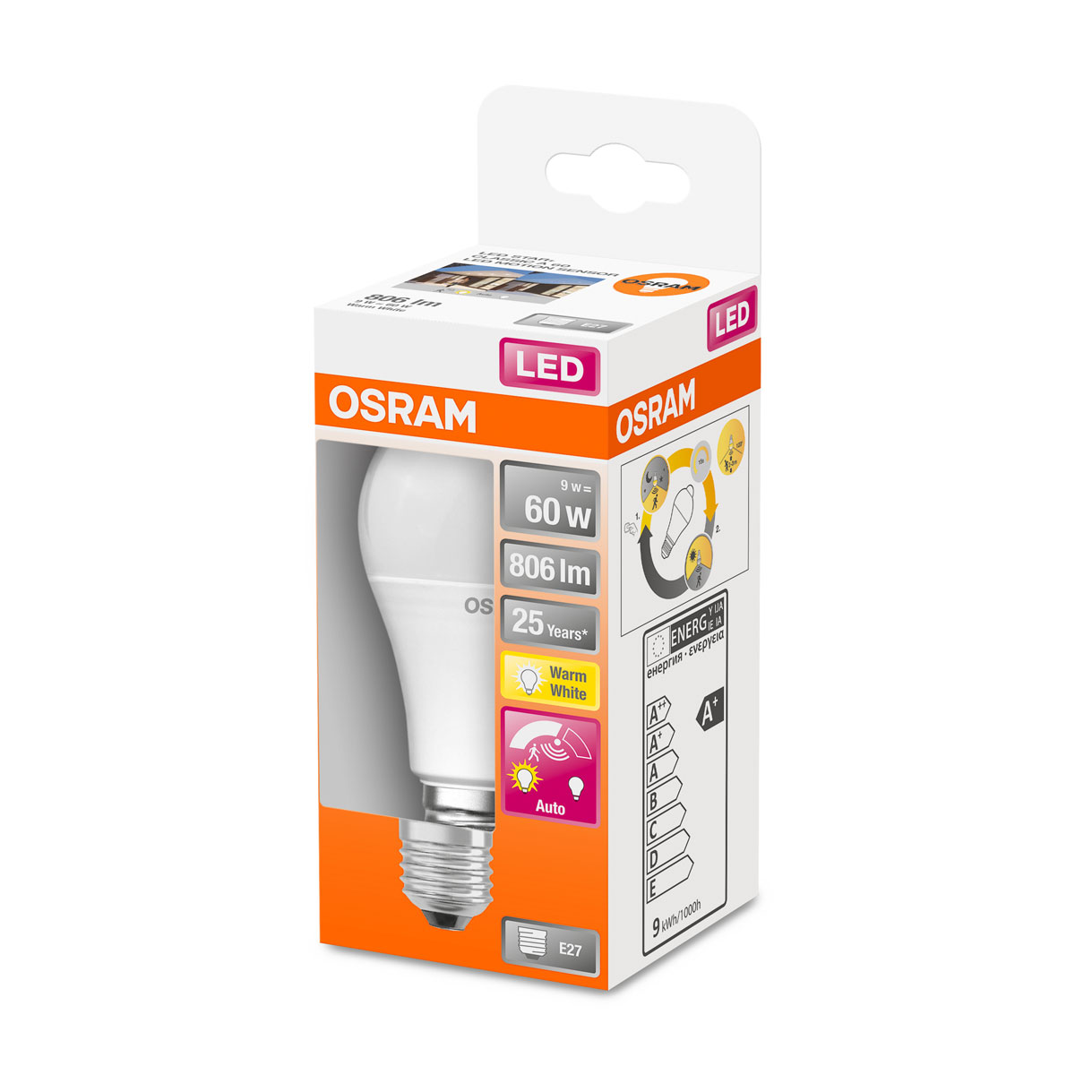 Osram LED-Glühlampe E27 warmweiß Bewegungssensor Bild 2