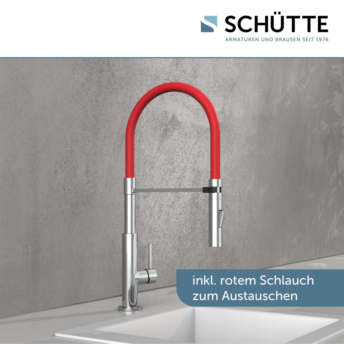 Schütte Küchenarmatur mit ausziehbarer Brause 79180 Stilo chrom schwarz Bild 14