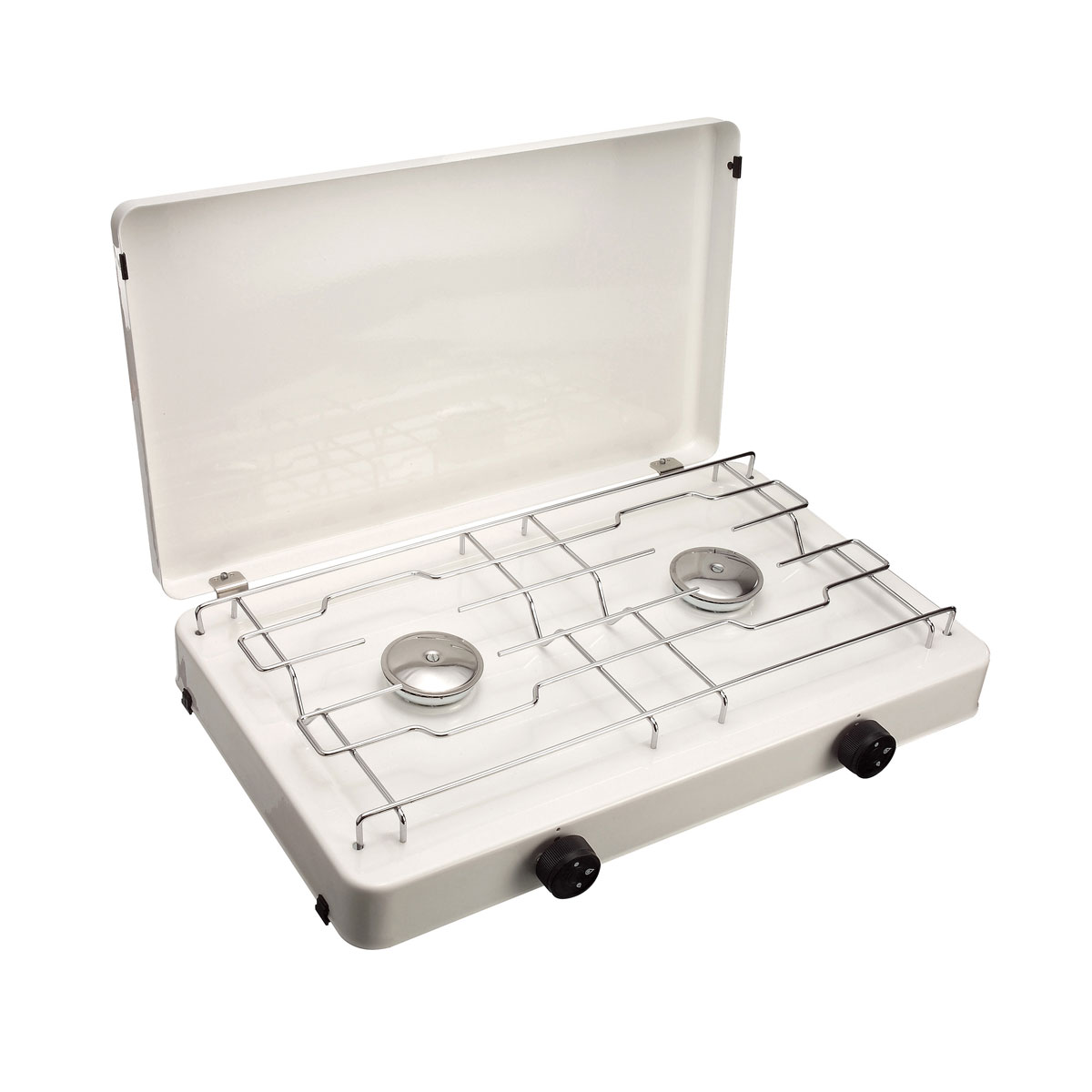 CFH  Zweiflammkocher Capri inklusive Druckregler und 80 cm Gasschlauch