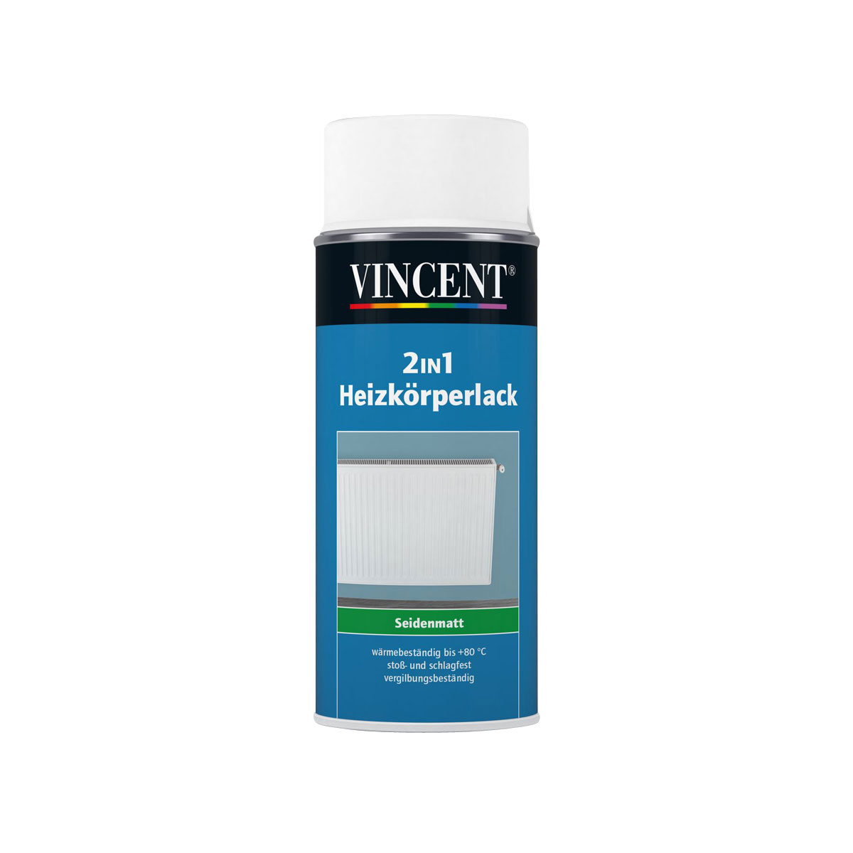 Vincent 2in1 Heizkörpersprühlack weiß seidenmatt 150 ml