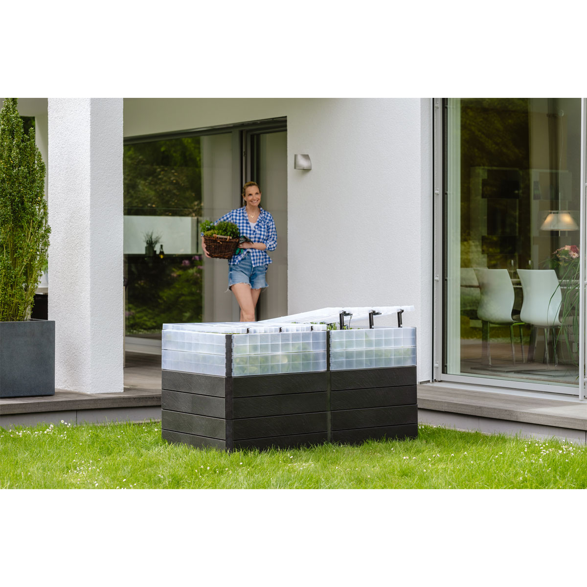 Garantia  Hochbeet Ergo Quadro TurboPlus 2 L 80 Stone, inkl. FLORA Wassersparsystem Bild 4