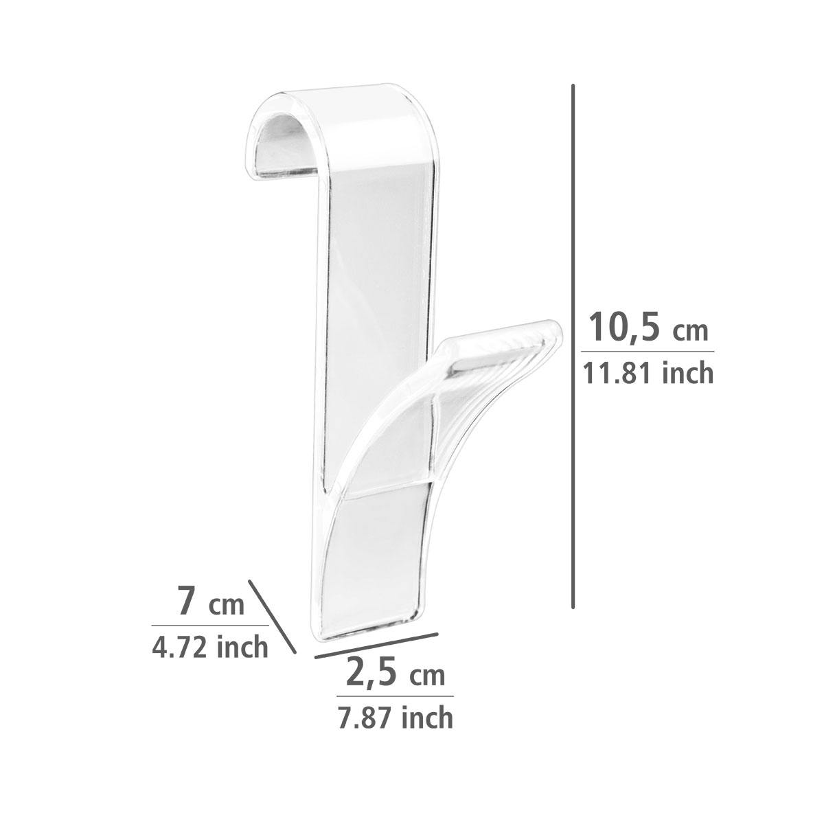 Wenko Haken für Handtuchheizkörper transparent 2er Set Bild 4