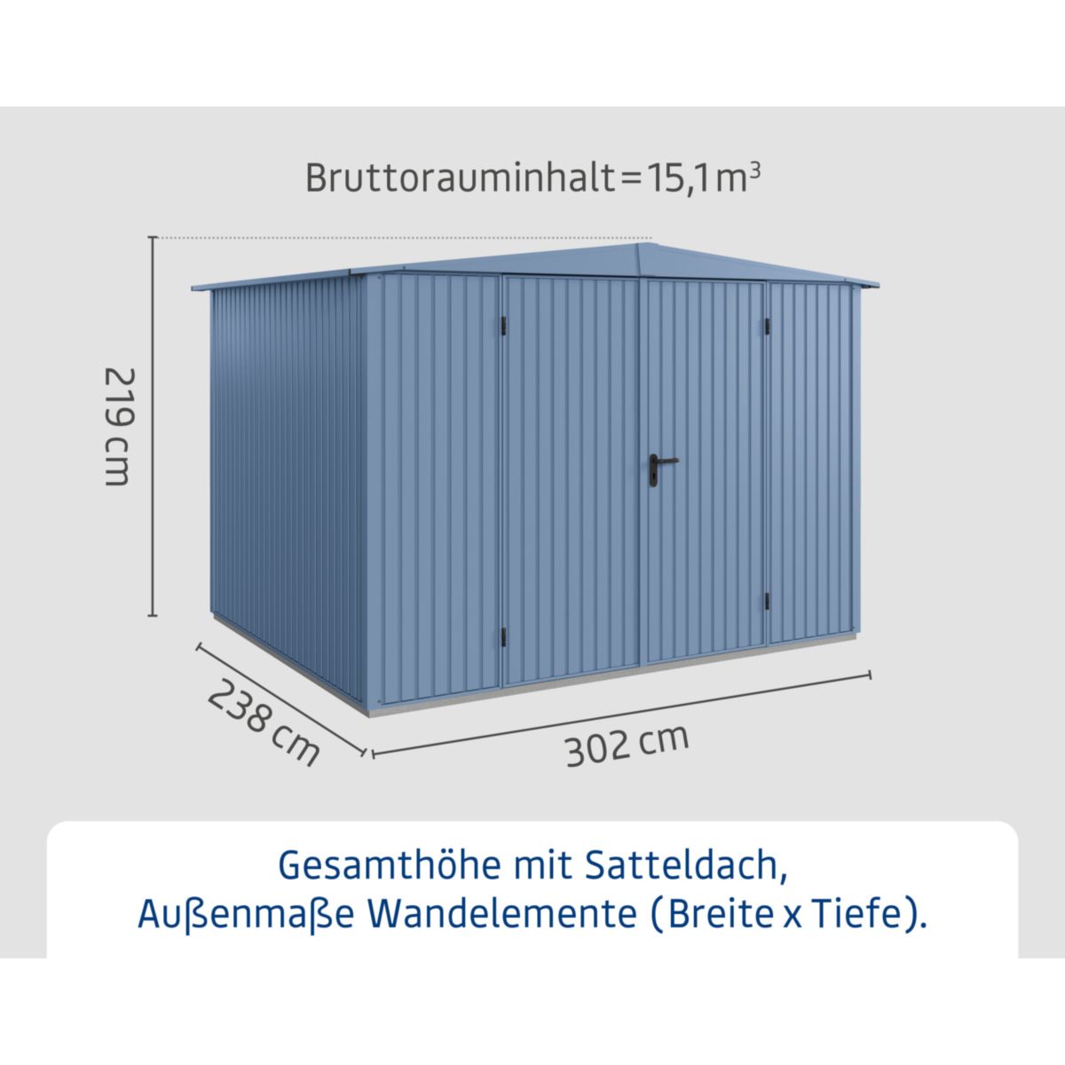 EcoStar  Gerätehaus Trend-STyp 3RAL5014 2 flg Bild 3