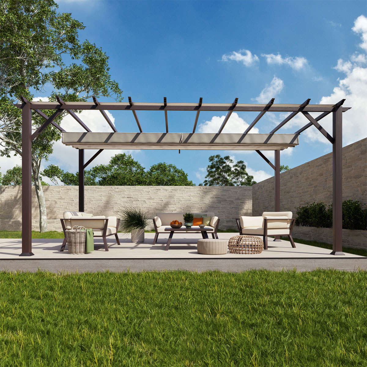 Paragon Outdoor Outdoor Pergola Florida 1116 350x505x236cm Dunkelbraun Bild 4