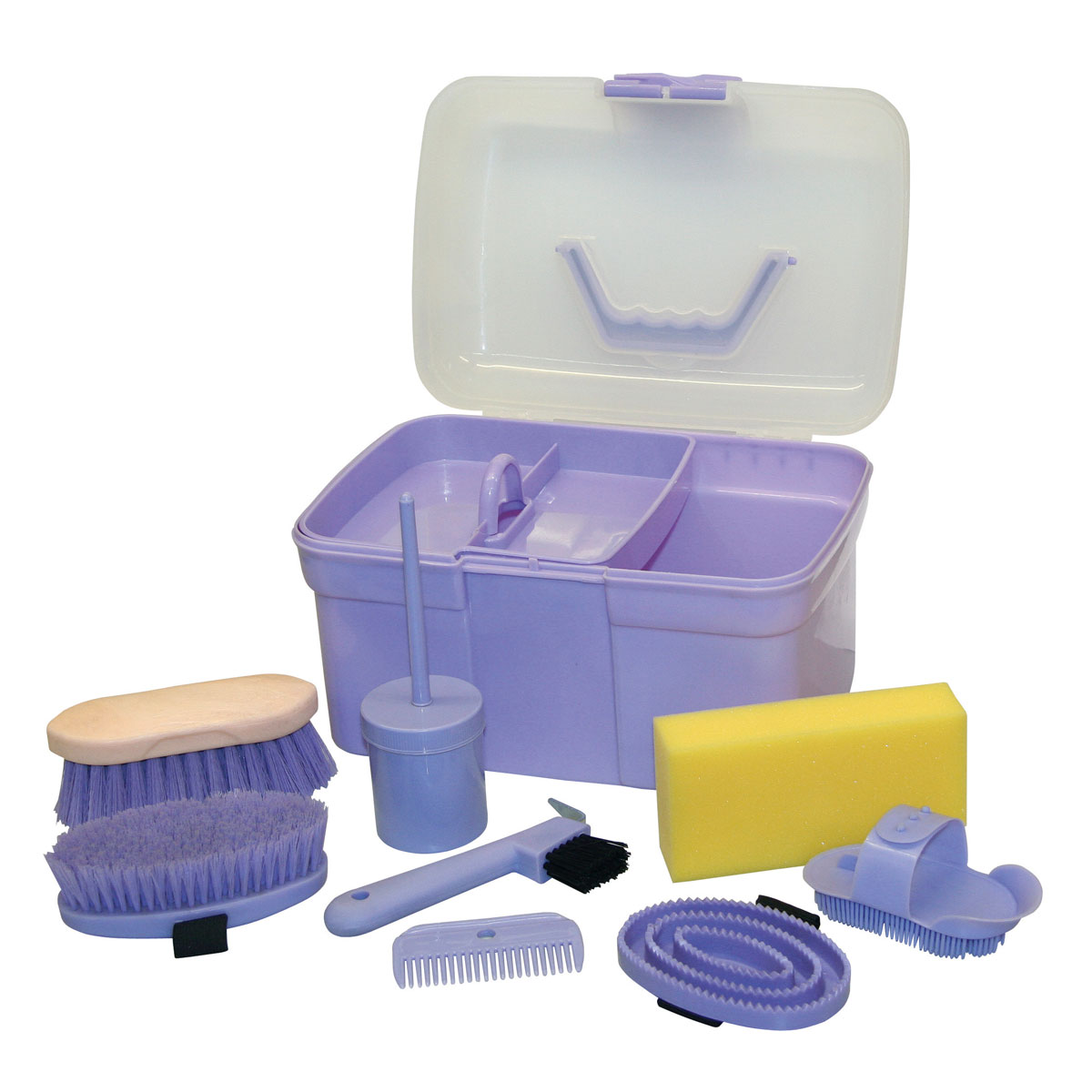 Kerbl Kinder-Putzbox-Set lila 8-teilig
