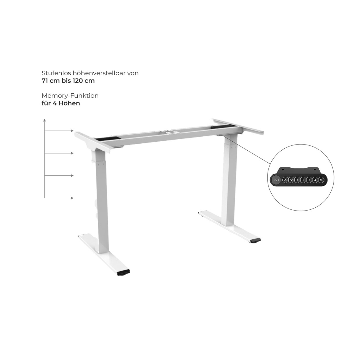 Better Home Elektrisch höhenverstellbarer Schreibtisch Tischgestell DM1 Dualmotor Bild 4