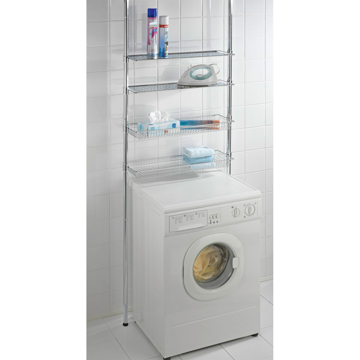 Wenko  Teleskopregal Bolsena mit 2 Ablagen und 2 Körben Bild 4