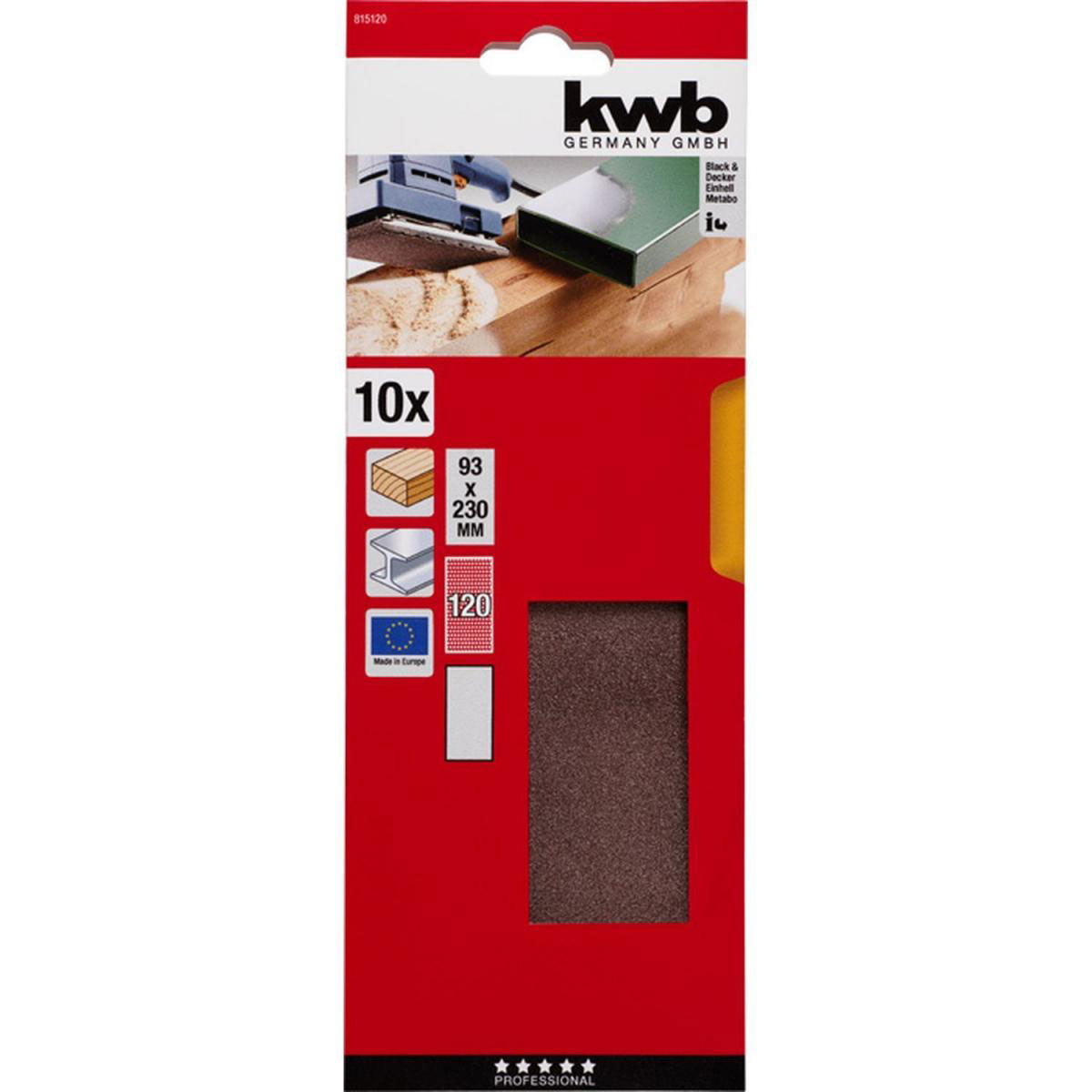 kwb  Schleifstreifen Holz und Metall 93 x 230 mm K120 Bild 2