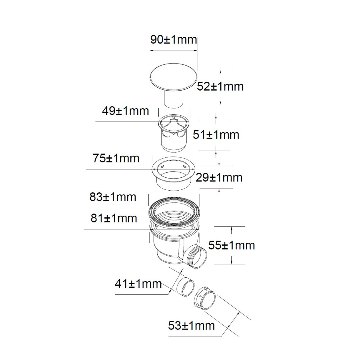 Aurlane Ablauf für Duschtassen 90 mm Bild 2
