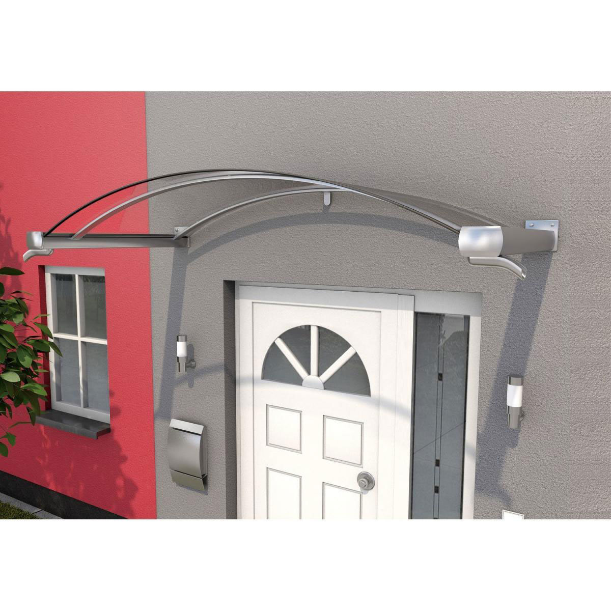 Durabil Bogenvordach Typ BV/B Edelstahloptik 200 x 90 x 30 cm