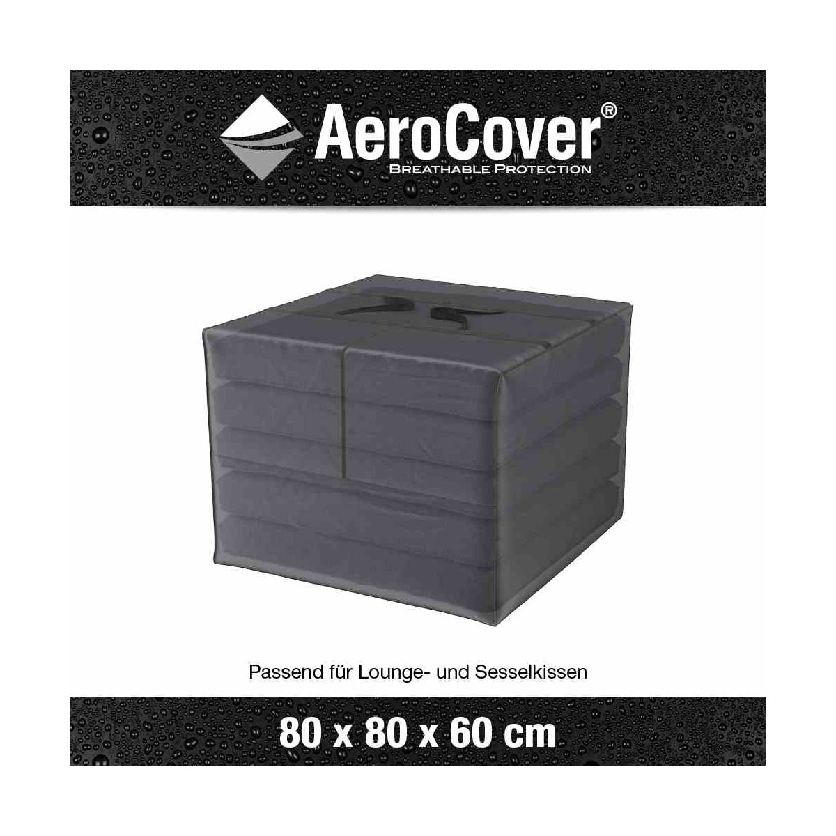 AeroCover Kissen-Schutz-Tasche für Loungekissen 80 x 80 x 56 cm anthrazit zur Indoor-Nutzung Bild 3
