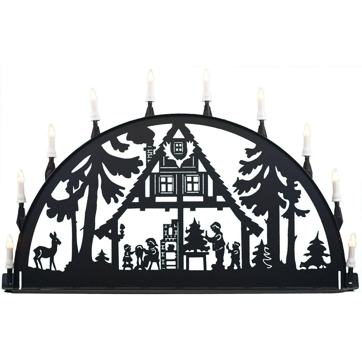 Metallschwibbogen Waldhaus aus Aluminium