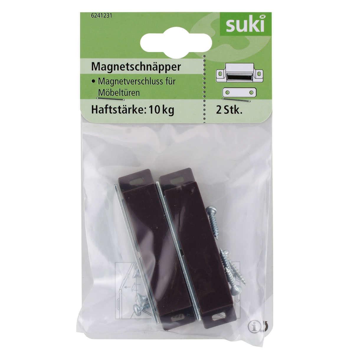 Suki Magnetschnäpper starre Gegenplatte braun 2 Stück Bild 1